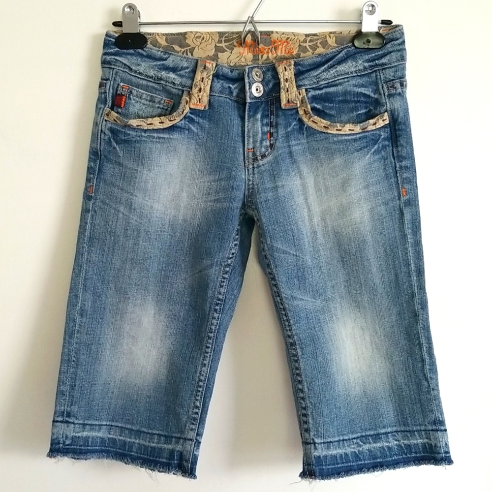 Miss Me Bermuda Jean Shorts Lace Details